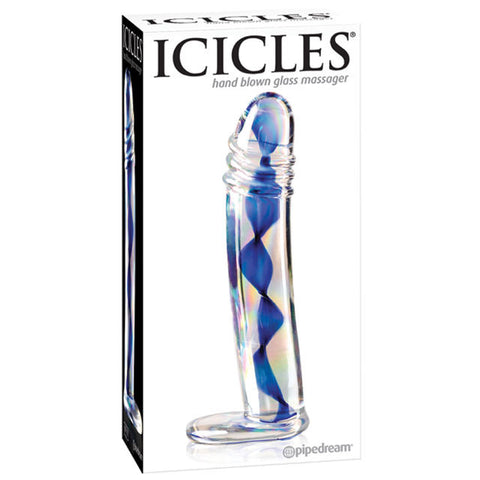 Icicles No. 9- Glass Dong (Clear/Blue)