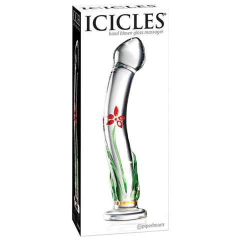 Icicles No. 21- Curved Glass Dong W/Flwr