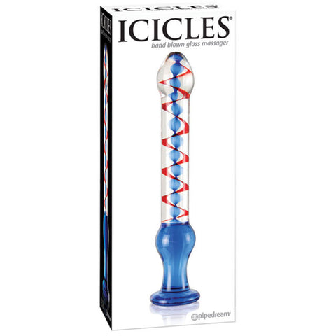 Icicles No. 22- Glass Dong (Blue/Red)