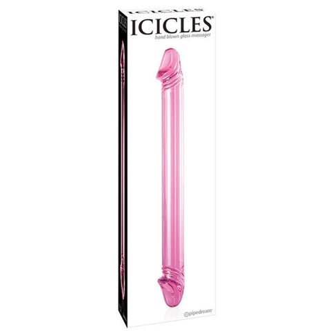 Icicles No. 23- Glass Double Dong (Pnk)