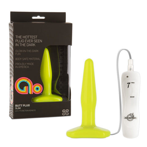 GLO - Anal Plug Slim Vibrating Yellow