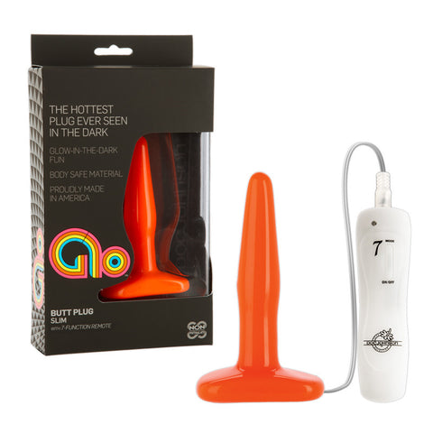GLO - Anal Plug Slim Vibrating Orange