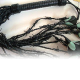 Black Midnight Thorned Roses Flogger