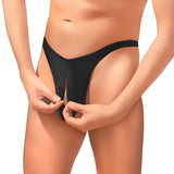 MP Nylon Lycra Pull Tab Thong Blk OS