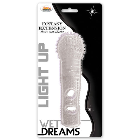 Wet Dreams Ext Light Up Slve w/Bullet-Cl