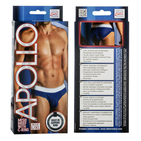 Apollo Mesh Brief with C-Ring Blue L/XL
