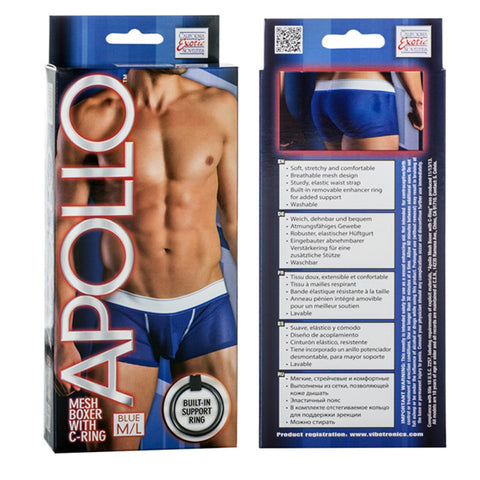 Apollo Mesh Boxer with C-Ring Blue M/L