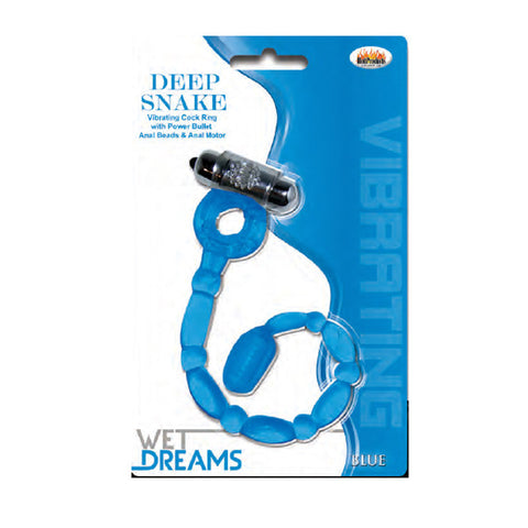 Wet Dreams Deep Snake Cockring Blue